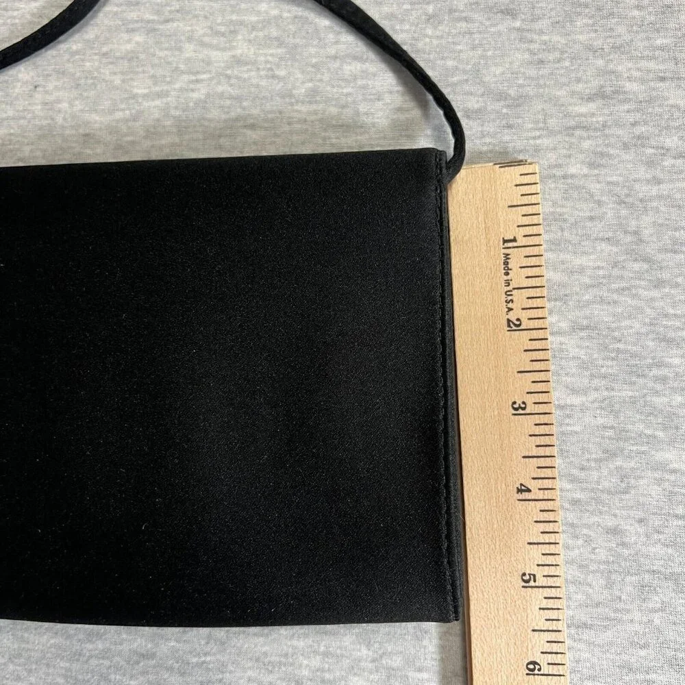 Vintage‎ Givenchy Paris Art Deco Jewel Black Small Evening Bag Clutch Strap Flaw - Picture 9 of 14